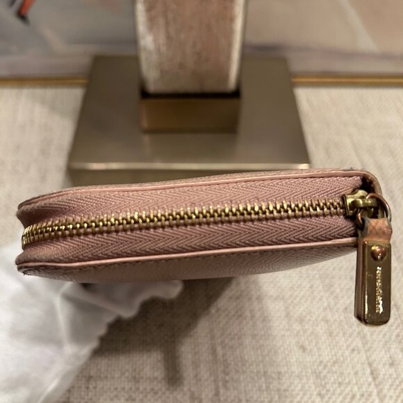 Burberry Shimmery Pink Leather Zip Around Wallet - Picture 5 of 10